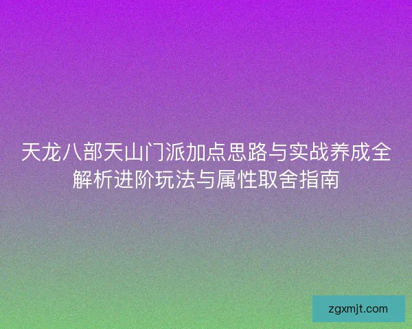 天龙八部天山门派加点思路与实战养成全解析进阶玩法与属性取舍指南