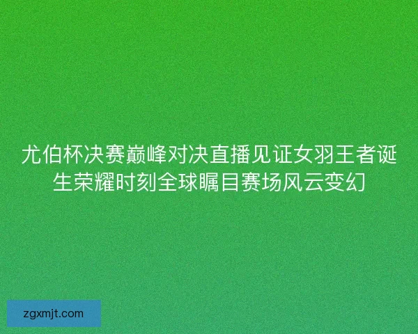 尤伯杯决赛巅峰对决直播见证女羽王者诞生荣耀时刻全球瞩目赛场风云变幻