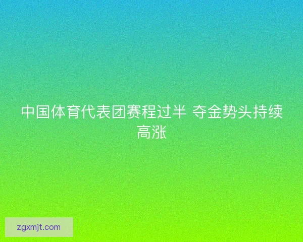 中国体育代表团赛程过半 夺金势头持续高涨
